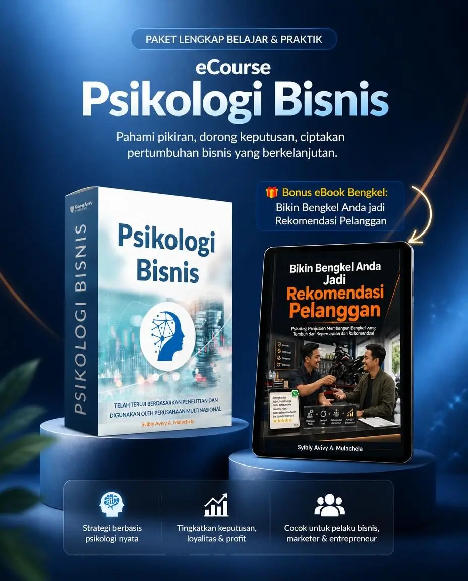 eCourse Psikologi Bisnis (+ Bonus eBook Bengkel: Bikin Bengkel Anda jadi Rekomendasi Pelanggan)