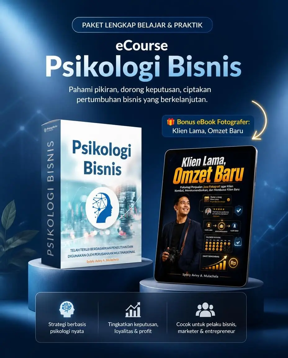 eCourse Psikologi Bisnis (+ Bonus eBook Fotografer: Klien Lama, Omzet Baru)