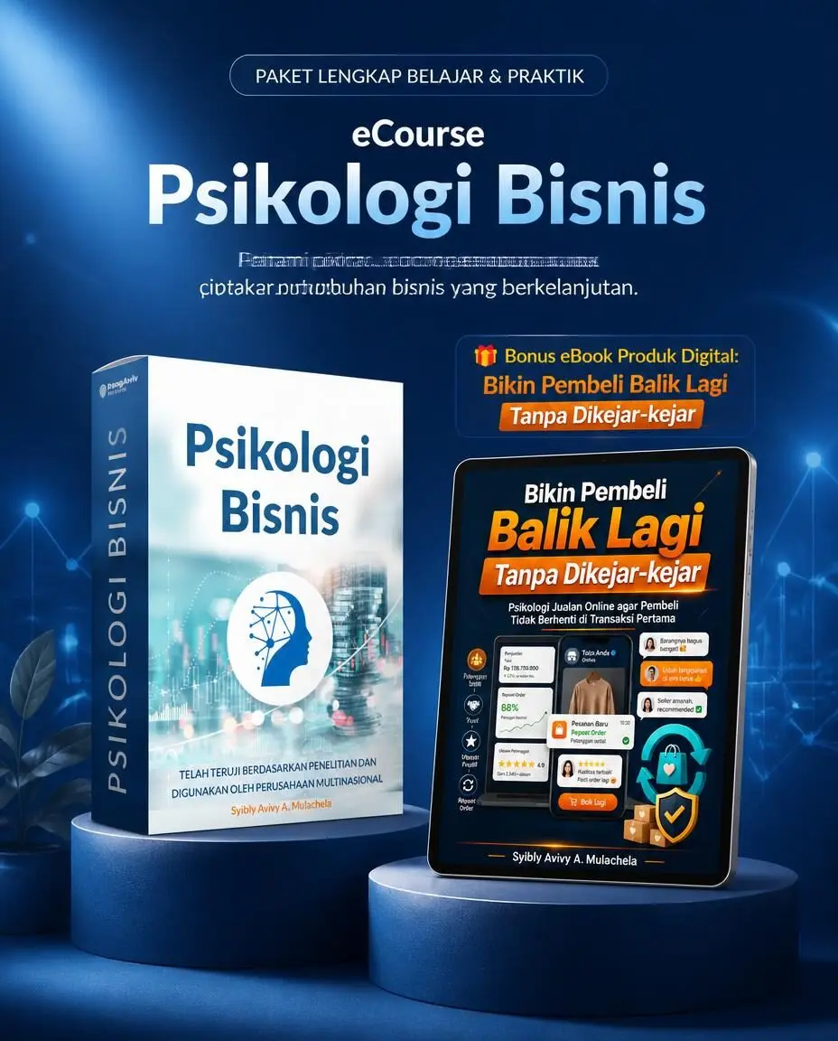 eCourse Psikologi Bisnis (+ Bonus eBook Produk Digital: Bikin Pembeli Balik Lagi tanpa Dikejar-kejar)